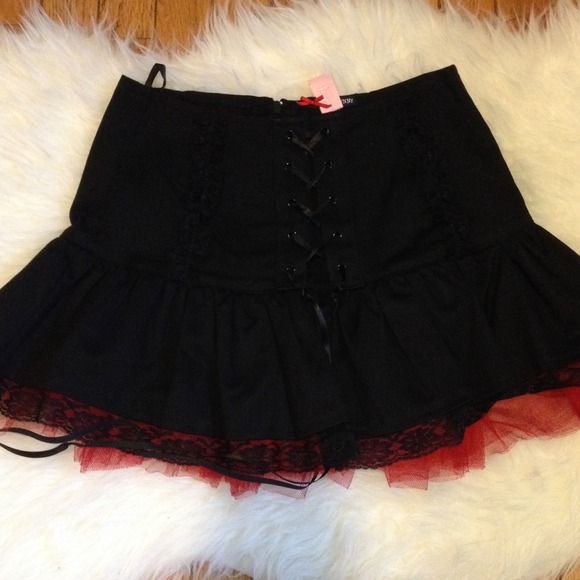 Gothic Lolita Black Lace Skirt