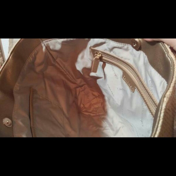 Calvin Klein 205W39NYC Leather Tote Bag - Brown Totes  Calvin Klein Straw Colorblock Tote Shoulder Bag