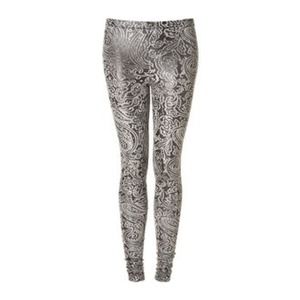 Topshop shimmer paisley velvet leggings