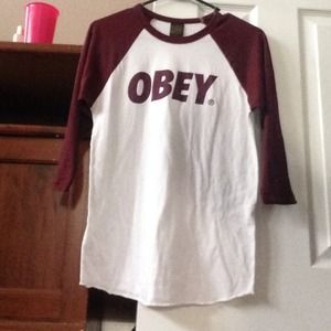 Obey baseball tee.