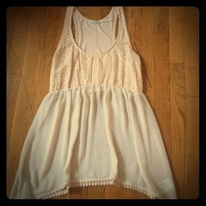 Lace tank with sheer bottom