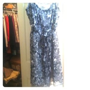 Black and white floral dress