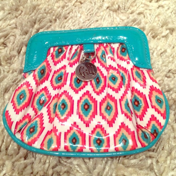AUTHENTIC Vera Bradley Frill Change Purse! 🎀💙💛