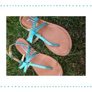 teal sandals