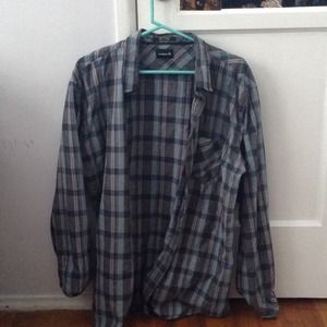 Very oversized blue flannel