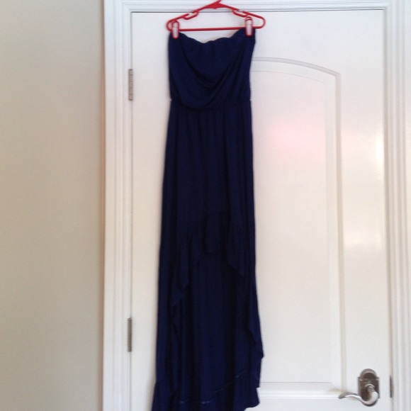 Navy blue high low dress