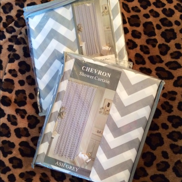 Gray and White Chevron curtains