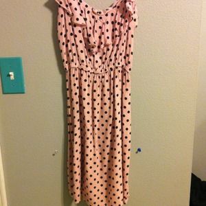 Sweet pink poka-dot dress