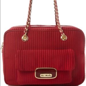 Love Moschino Red Pleat Bowling Bag
