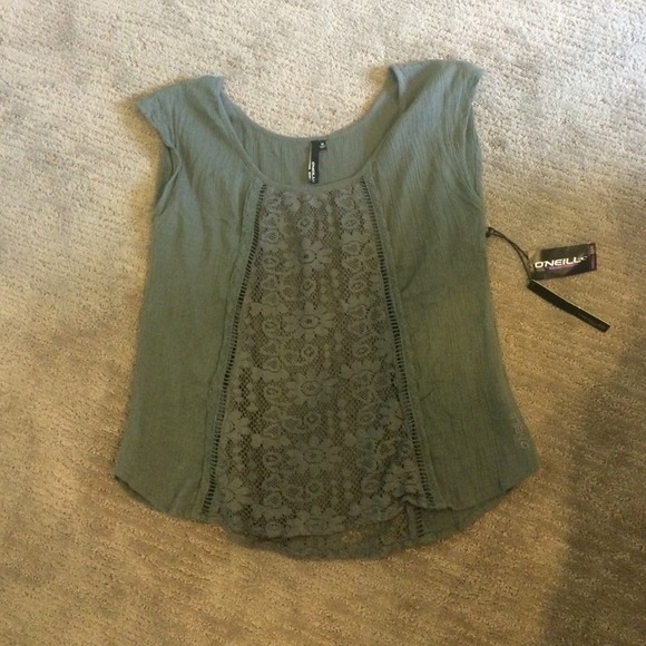 Oneill top with sheer lace panels