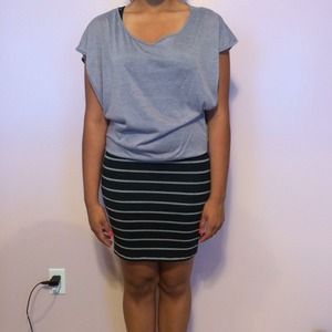 Grey Striped Bottom Dress