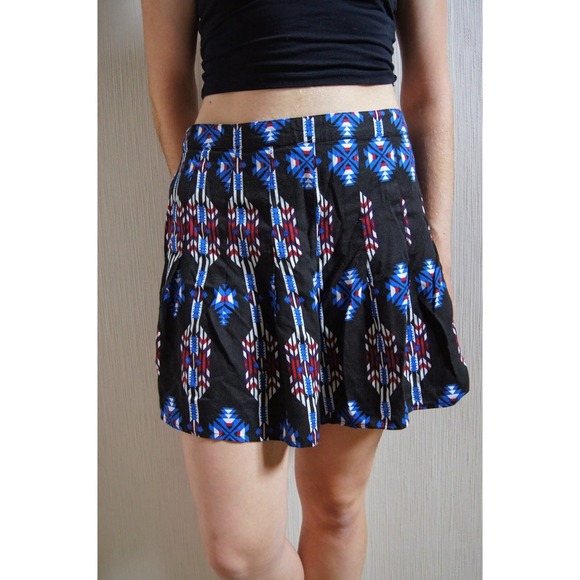SOLD Forever 21 pleated tribal printed skirt