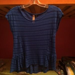 Blue peplum see through super cute