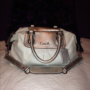 White leather Coach bag