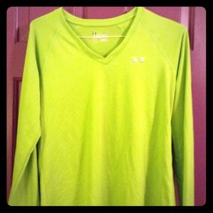Green, long sleeved Under Armour t-shirt