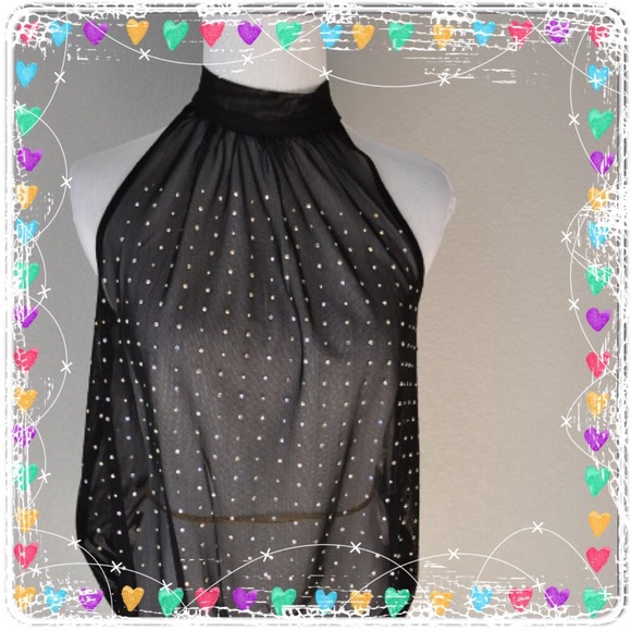 Mesh Halter w/ Rhinestones 💗💗bundle add-on $9