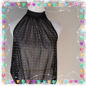 Mesh Halter w/ Rhinestones 💗💗bundle add-on $9