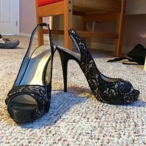 Black Lace Heels