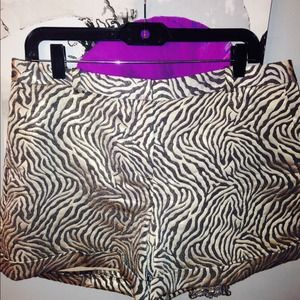 Ann Taylor Loft Zebra print metallic shorts