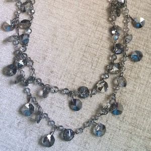 Double strand grey beaded necklace