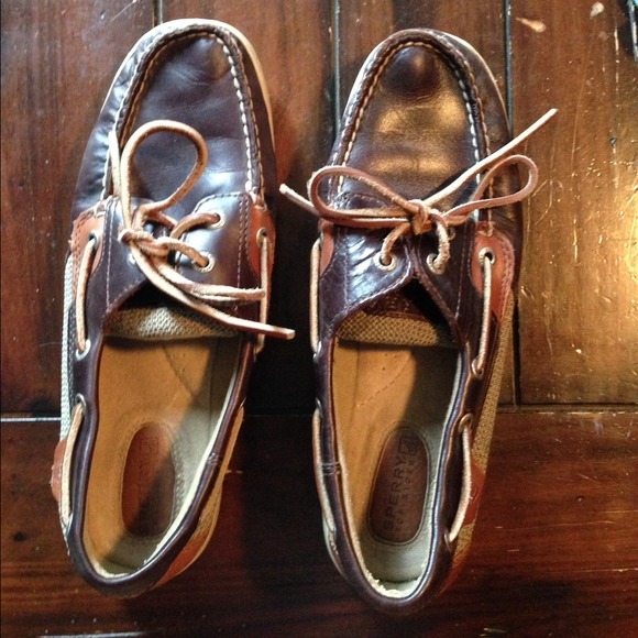 Brown leather sperrys