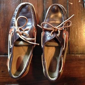 Brown leather sperrys