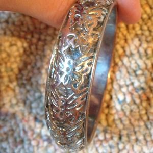 Silver butterfly bangle