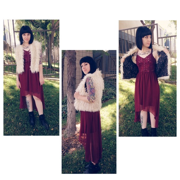 Forever 21 faux fur vest.
