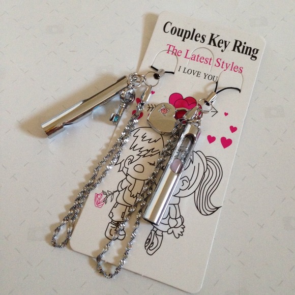 Couple key and lock charm set brand new