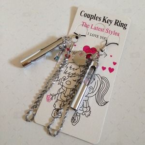 Couple key and lock charm set brand new