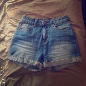 High waisted jean shorts