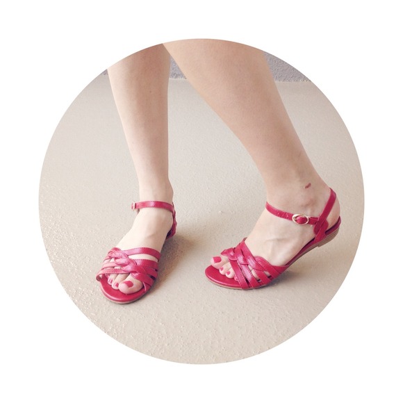 Urban outfitters red sandals.