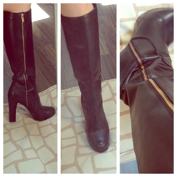 Michael Kors tall black leather boots