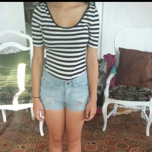 Striped Body suit