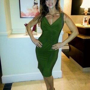 Green Celebrity style cocktail party dress