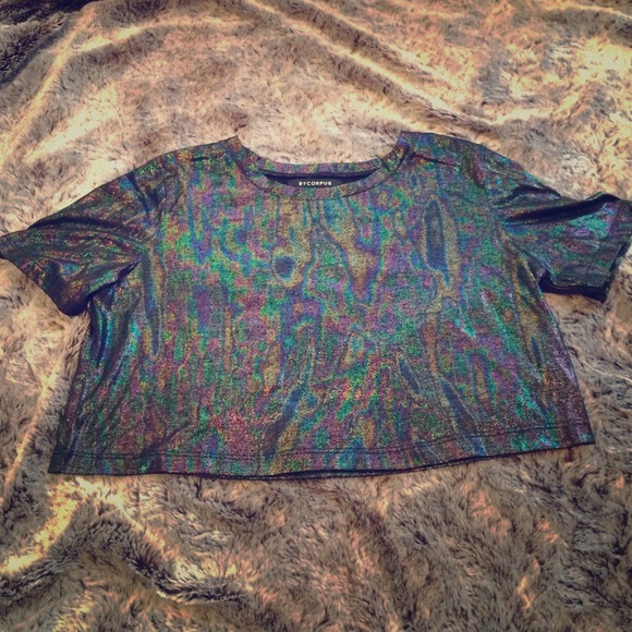 Gun smoke Hologram Crop top