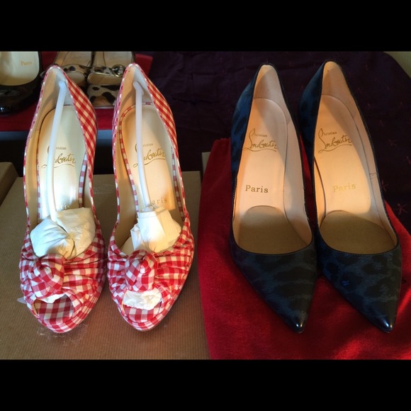 Louboutin NEW Red Gingham Greissimo 36 (fit 36.5).