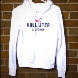 White Hollister hoodie sweatshirt