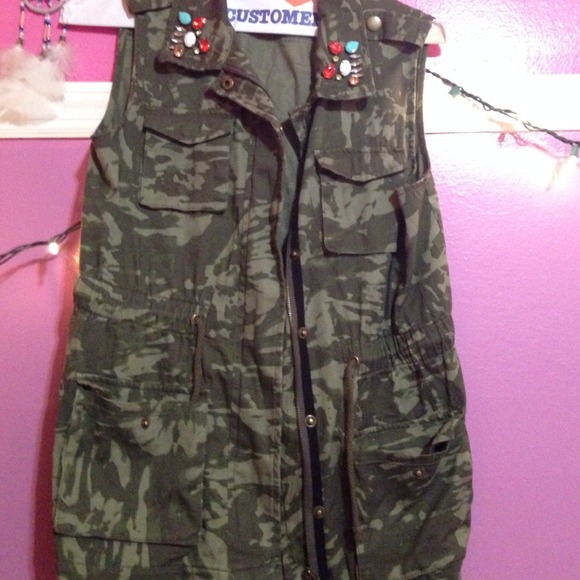 Bejeweled army vest