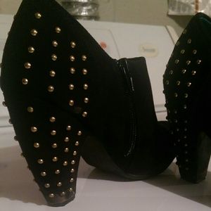 Black studded booties