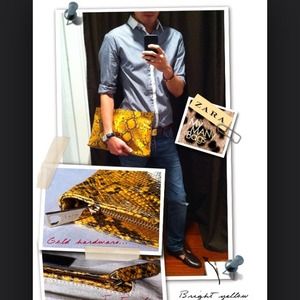 ZARA - Clutch - Yellow Python