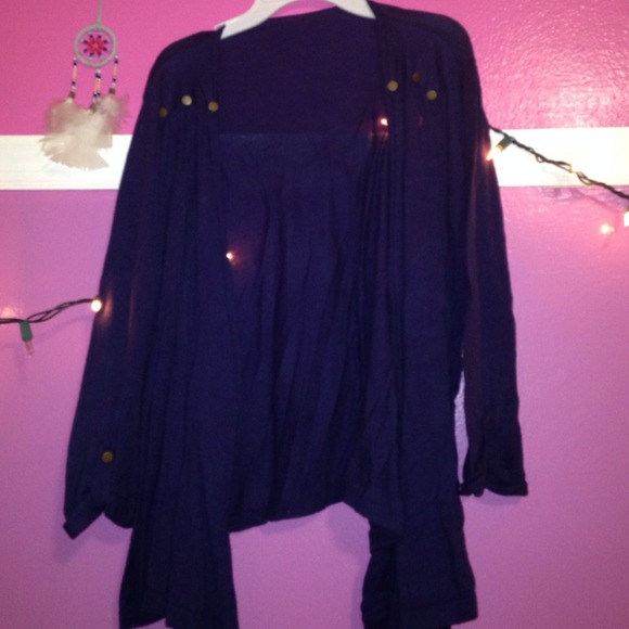 Navy blue cardigan with gold buttons - Picture 1 of 2