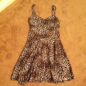 Fit and flare leopard print dress