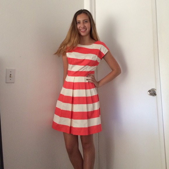 Striped Coral Dress
