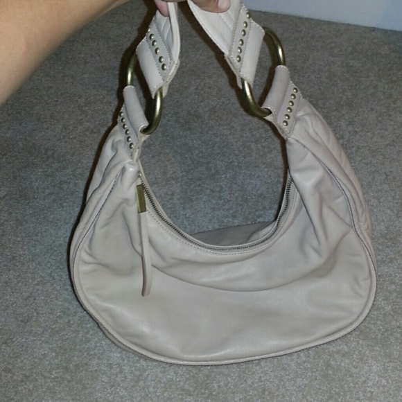 Kenneth Cole Khaki leather handbag hobo - Picture 1 of 4