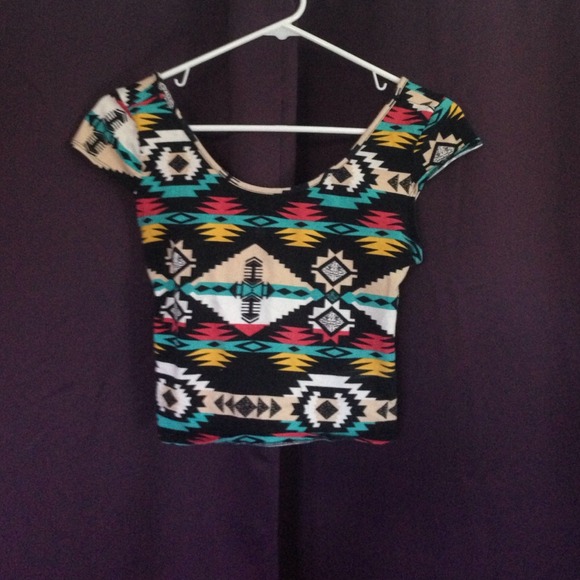 Tribal shirt with crisscross back