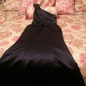 Navy blue vera wang dress/one shoulder