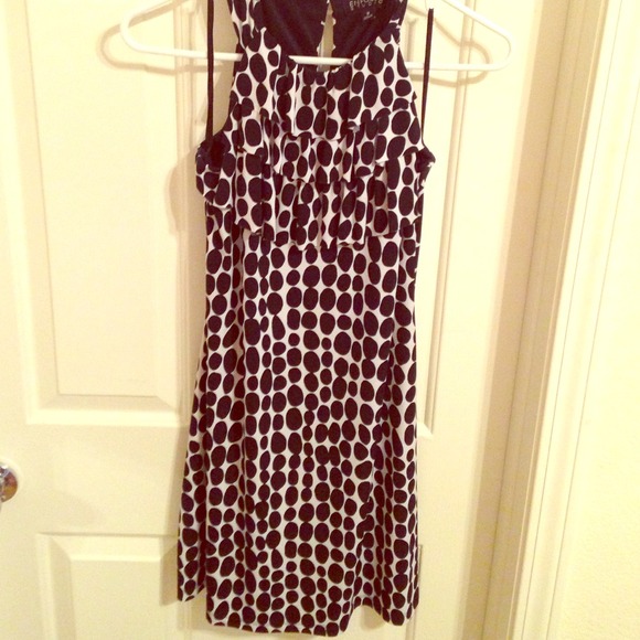 Black and white polka dot cocktail dress