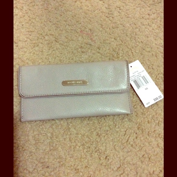 Light grey super thin Michael Kors wallet.