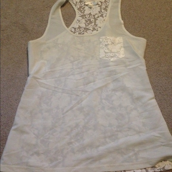 White lace back shirt